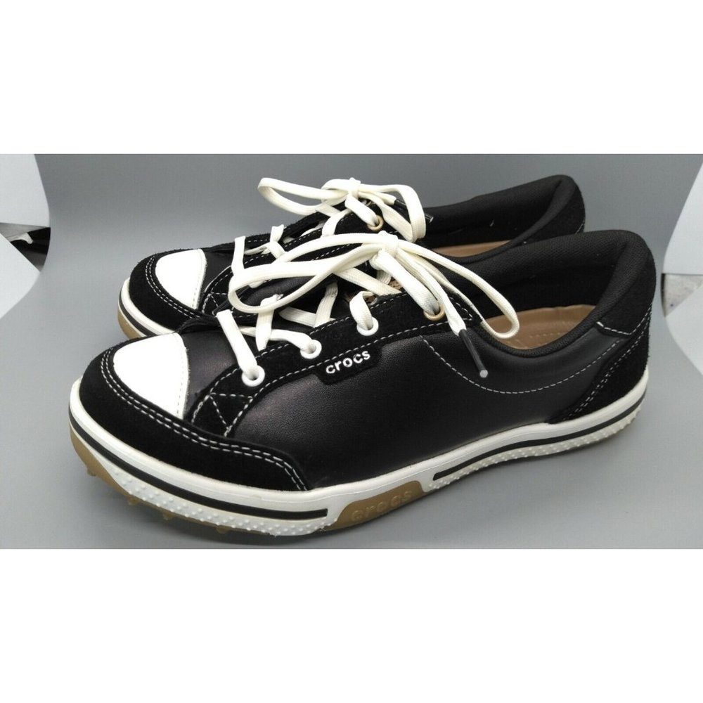 Crocs Karlson Golf Shoes Women's Size US 6 Gray Black/White 15371 VGC